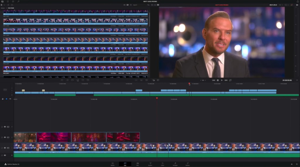 Cut page fast editing dual timeline view